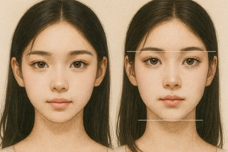중안부 비율 비교 일러스트